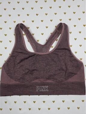 Victorias Secret Pink Stretchy Active Sports Bra LARGE Bralette Bra Top Tank